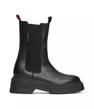 Кожаные сапоги Tommy Jeans, черный