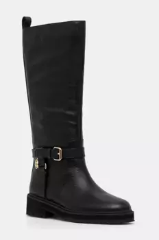 Кожаные сапоги Twinset, черный