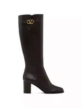 Кожаные сапоги V-logo Valentino Garavani, черный