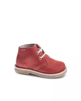 Кожаные сапожки для девочки на шнурках Pablosky, красный
