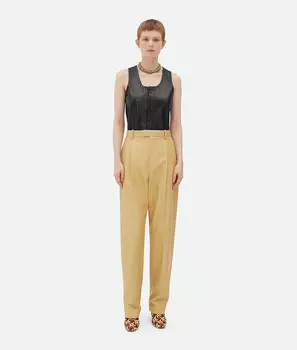 Кожаные широкие брюки Bottega Veneta