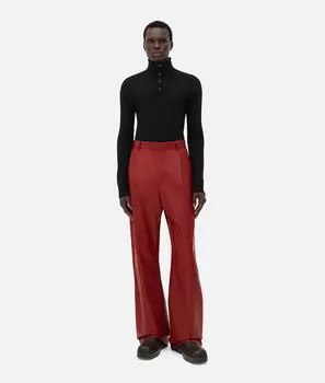 Кожаные широкие брюки Bottega Veneta