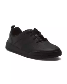 Кожаные школьные туфли широкой ширины (Little Kid, Big Kid) Clarks, цвет Black Leather