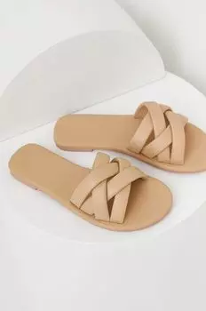 Кожаные шлепанцы Answear Lab, бежевый