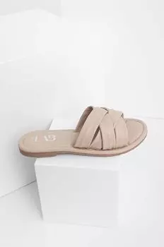 Кожаные шлепанцы Answear Lab, бежевый