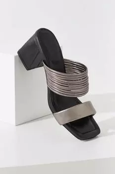Кожаные шлепанцы Answear Lab, серебро
