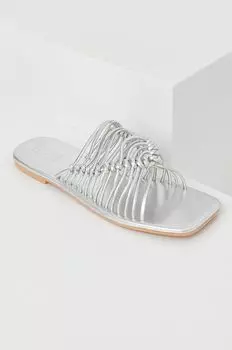 Кожаные шлепанцы Answear Lab, серебро
