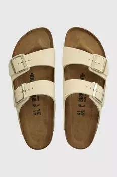 Кожаные шлепанцы Arizona Birkenstock, бежевый