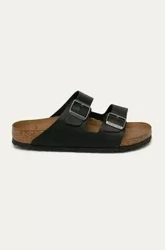 Кожаные шлепанцы Arizona Birkenstock, черный