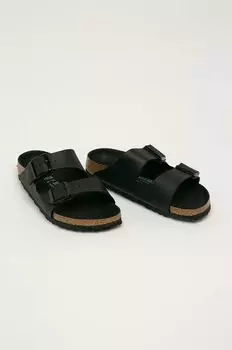 Кожаные шлепанцы Arizona Birkenstock, черный