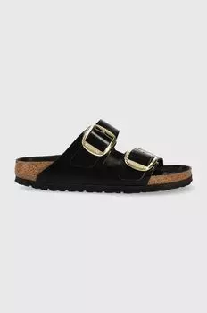 Кожаные шлепанцы Arizona с большой пряжкой Birkenstock, черный