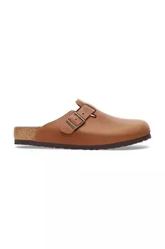 Кожаные шлепанцы Birkenstock Boston, коричневый