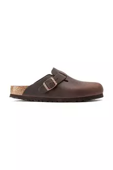Кожаные шлепанцы Boston Birkenstock, коричневый