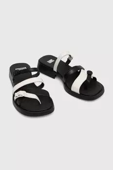 Кожаные шлепанцы Camper, черный