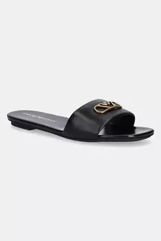 Кожаные шлепанцы Emporio Armani, черный