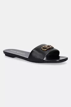 Кожаные шлепанцы Emporio Armani, черный