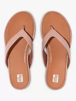 Кожаные шлепанцы FitFlop, бежевый