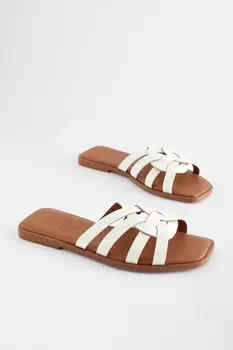 Кожаные шлепанцы Forever Comfort с ремешками Next, белый