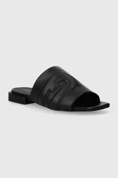 Кожаные шлепанцы Furla, черный