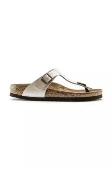 Кожаные шлепанцы Gizeh Birkenstock, бежевый