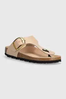 Кожаные шлепанцы Gizeh Birkenstock, бежевый