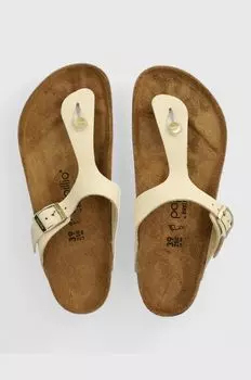 Кожаные шлепанцы Gizeh Platform Flex Birkenstock, бежевый