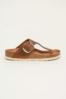 Кожаные шлепанцы Gizeh с большой пряжкой Birkenstock, коричневый