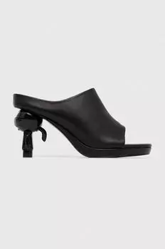 Кожаные шлепанцы IKON HEEL Karl Lagerfeld, черный