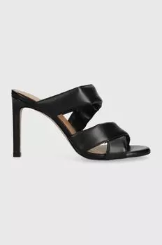 Кожаные шлепанцы Janet Boss, черный