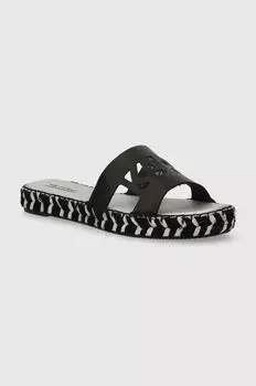 Кожаные шлепанцы Karl Lagerfeld, черный