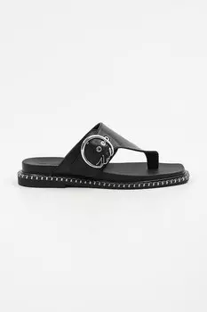 Кожаные шлепанцы Kleo Karl Lagerfeld, черный