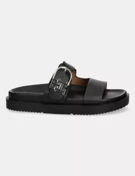 Кожаные шлепанцы LEATHER SPORTY MULE Tommy Hilfiger, черный