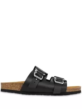 Кожаные шлепанцы Love Moschino, черный