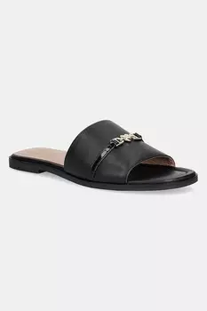 Кожаные шлепанцы Love Moschino, черный