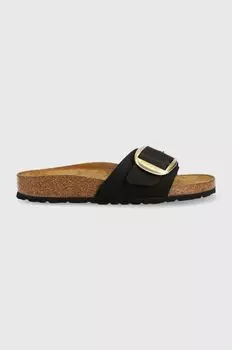 Кожаные шлепанцы Madrid с большой пряжкой Birkenstock, черный