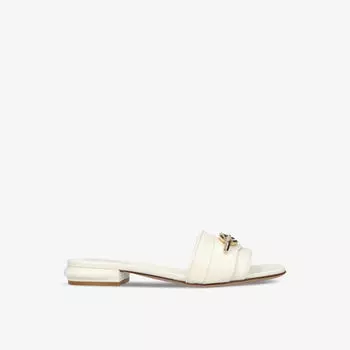 Кожаные шлепанцы moon с логотипом Valentino Garavani, белый