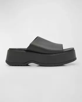 Кожаные шлепанцы на платформе Dayspring Sorel, цвет Black Black