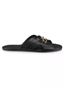 Кожаные шлепанцы O'Lock Vitel Fendi, неро