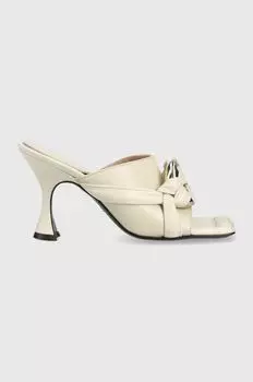 Кожаные шлепанцы Patrizia Pepe, белый