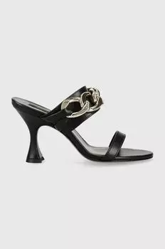 Кожаные шлепанцы Patrizia Pepe, черный