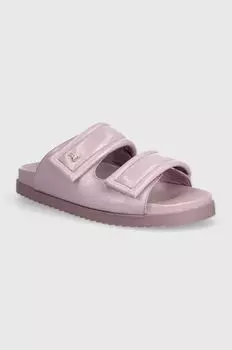 Кожаные шлепанцы Patrizia Pepe, фиолетовый
