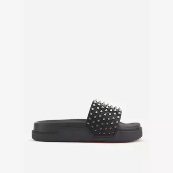 Кожаные шлепанцы Pool Fun Christian Louboutin, черный
