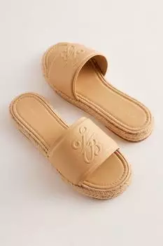 Кожаные шлепанцы Portia бежевые Debenhams, бежевый