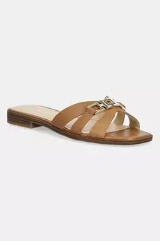 Кожаные шлепанцы REALLA Guess, коричневый