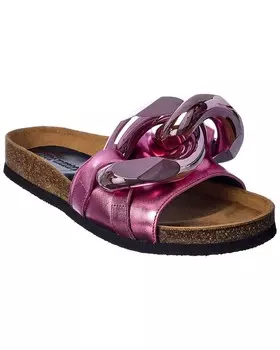 Кожаные шлепанцы с цепочкой JW Anderson, розовый