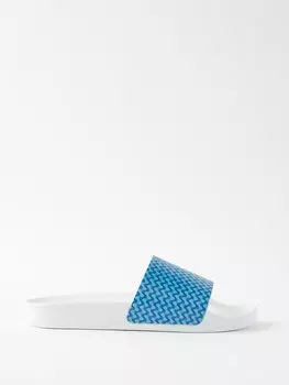 Кожаные шлепанцы с принтом humberto Frescobol Carioca, синий