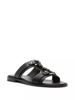 Кожаные шлепанцы с ремешком Doucal's, черный