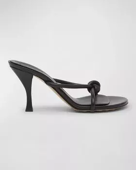 Кожаные шлепанцы с узлом Blink Bottega Veneta, цвет Black