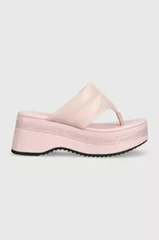 Кожаные шлепанцы SANDAL PADDED Tommy Jeans, розовый