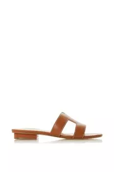 Кожаные шлепанцы широкого кроя «Лупа» Dune London, коричневый